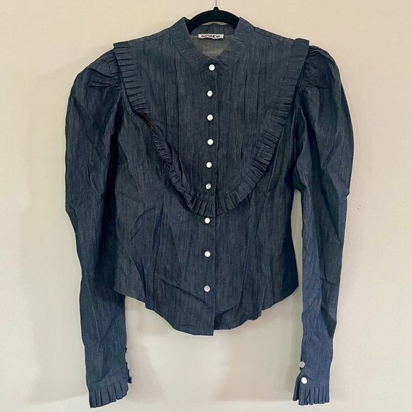 Batsheva Lee Blouse in Dark Denim - Picture 1 of 4